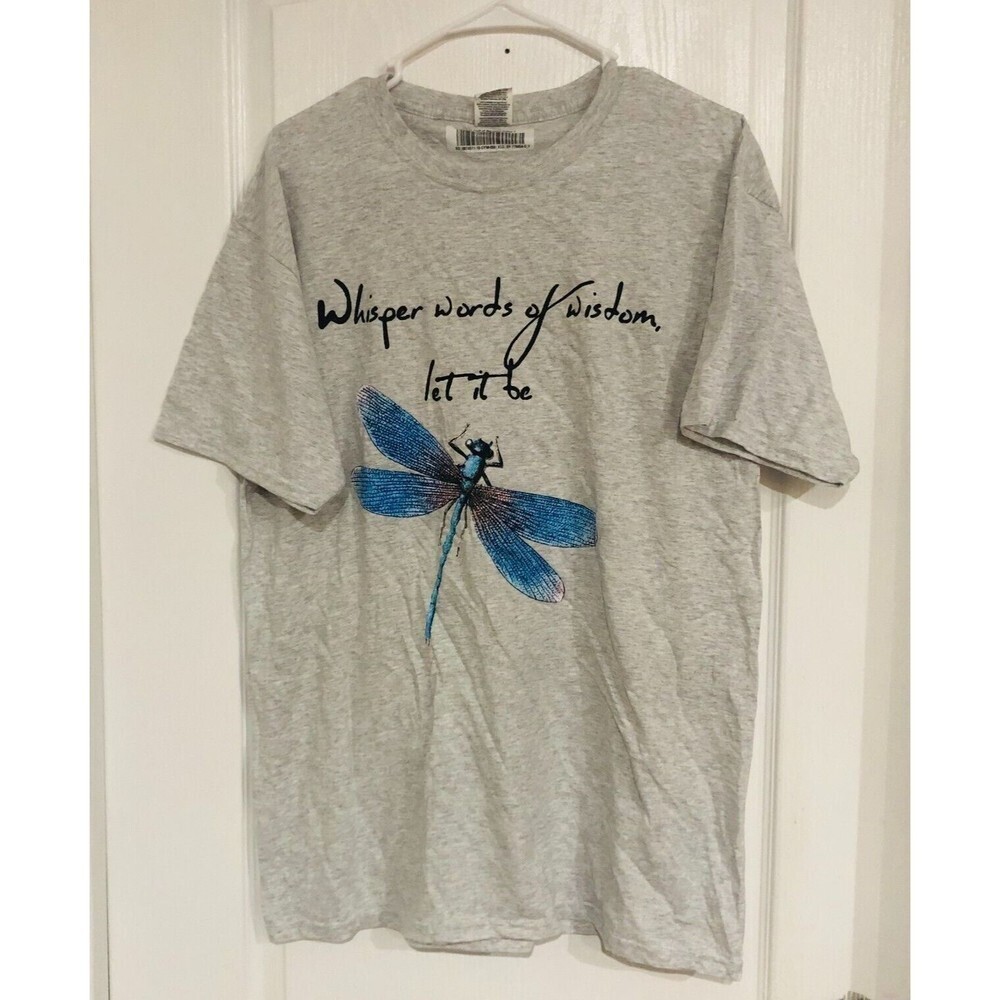 Fruit of the Loom Men's T-Shirt Whisper Words Of Wisdom Let It‎ Ash Gray Large